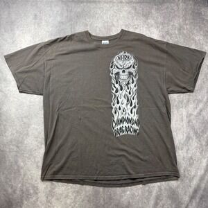 NHRA Championship Drag Racing Skull Graphic T-Shirt Gray Mens 2XL